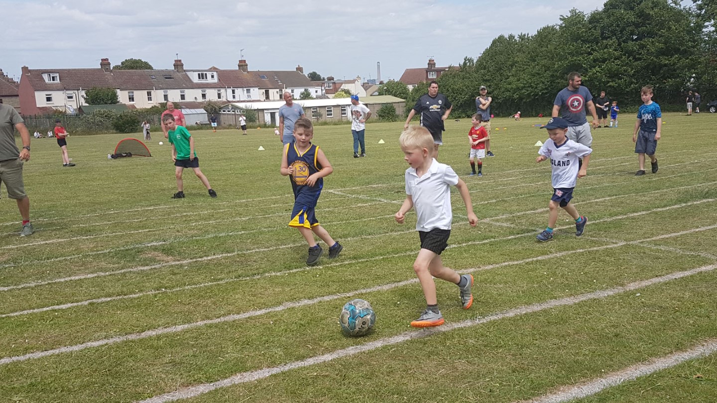 Over 100 parents and children took part in the football festival 